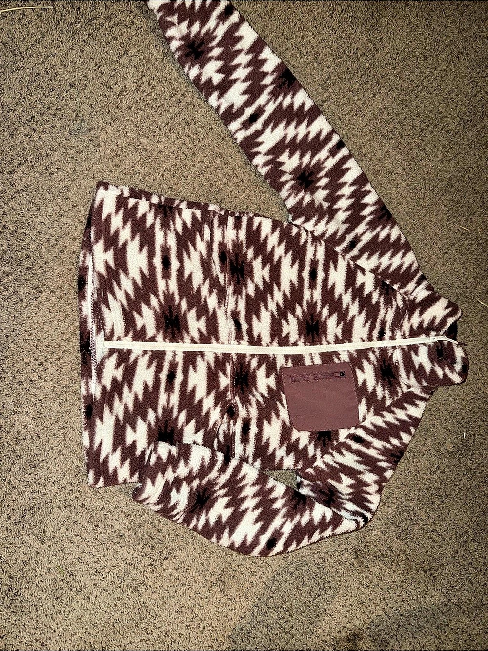 Magellan Women's Geometric Fleece Jacket Purple & White Size XS